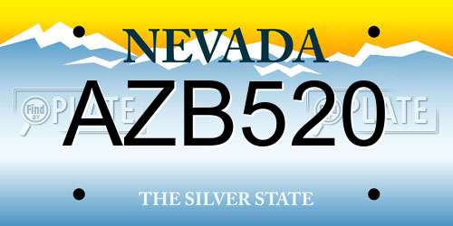 AZB520 Nevada License Plate