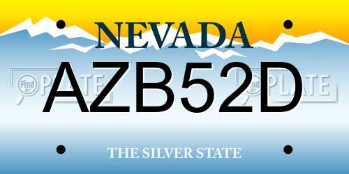 AZB52D Nevada License Plate