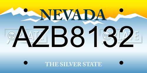 AZB8132 Nevada License Plate