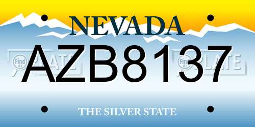 AZB8137 Nevada License Plate