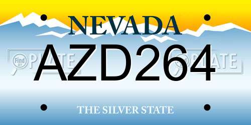 AZD264 Nevada License Plate