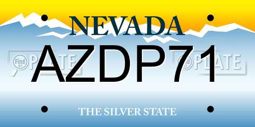 AZDP71 Nevada License Plate