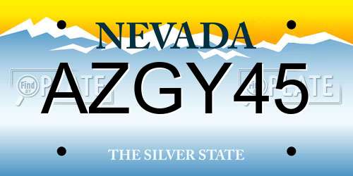 AZGY45 Nevada License Plate