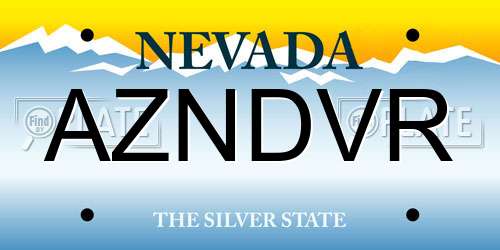 AZNDVR Nevada License Plate