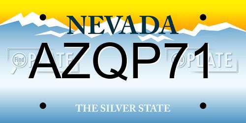 AZQP71 Nevada License Plate