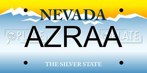 AZRAA Nevada License Plate