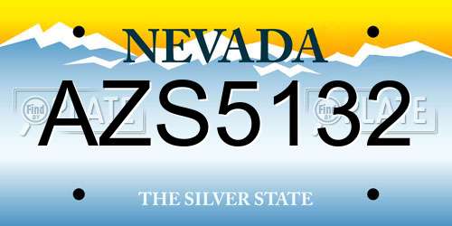 AZS5132 Nevada License Plate