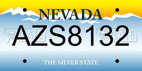 AZS8132 Nevada License Plate