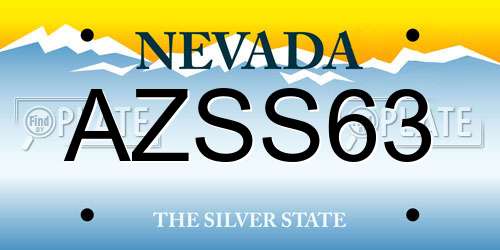 AZSS63 Nevada License Plate