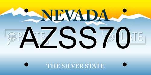 AZSS70 Nevada License Plate