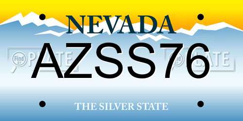 AZSS76 Nevada License Plate