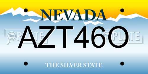 AZT46O Nevada License Plate
