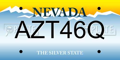 AZT46Q Nevada License Plate