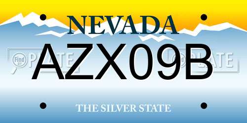 AZX09B Nevada License Plate