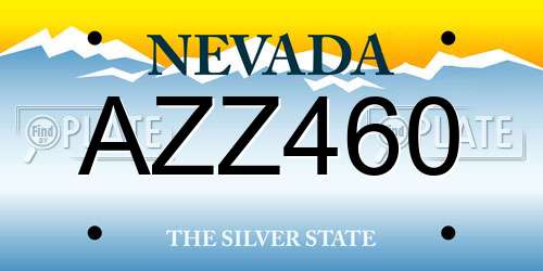 AZZ460 Nevada License Plate
