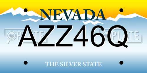 AZZ46Q Nevada License Plate