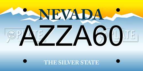AZZA60 Nevada License Plate