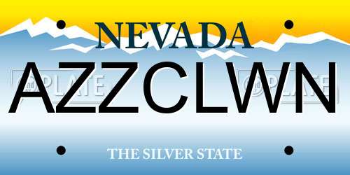 AZZCLWN Nevada License Plate