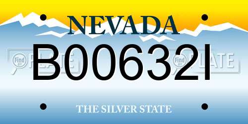 B00632I Nevada License Plate