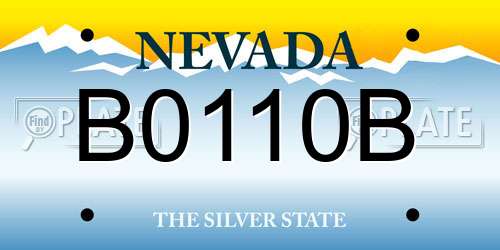 B0110B Nevada License Plate