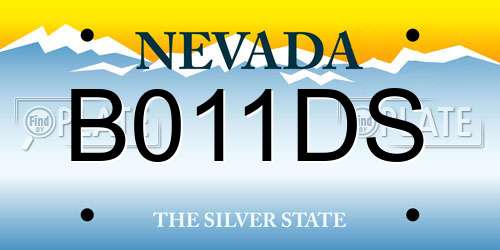 B011DS Nevada License Plate