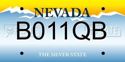 B011QB Nevada License Plate