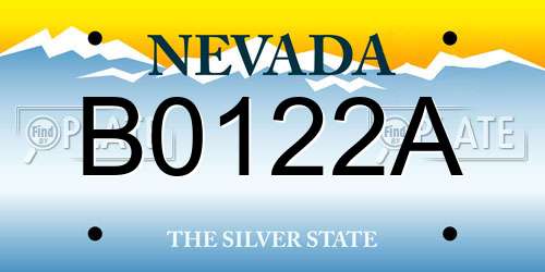 B0122A Nevada License Plate