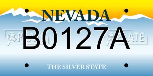 B0127A Nevada License Plate