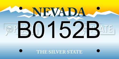 B0152B Nevada License Plate