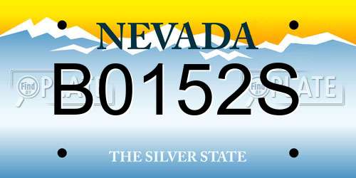 B0152S Nevada License Plate