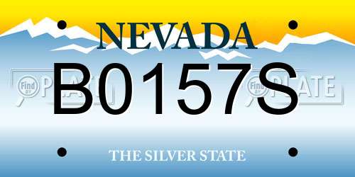 B0157S Nevada License Plate