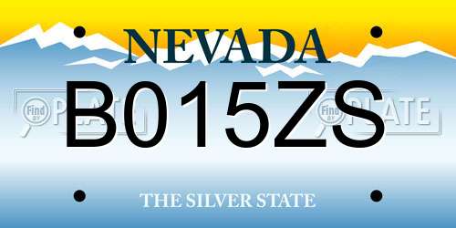 B015ZS Nevada License Plate