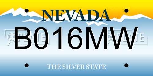 B016MW Nevada License Plate