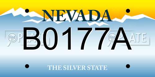 B0177A Nevada License Plate