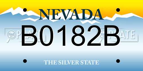 B0182B Nevada License Plate