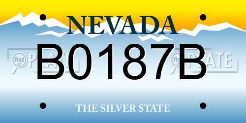 B0187B Nevada License Plate