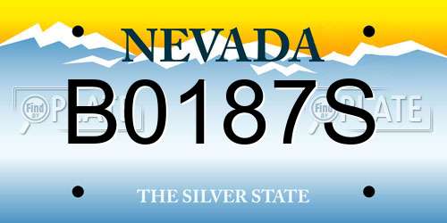 B0187S Nevada License Plate