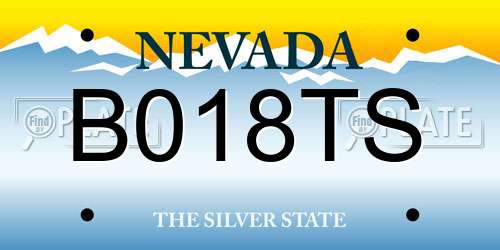 B018TS Nevada License Plate