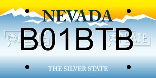 B01BTB Nevada License Plate