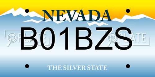 B01BZS Nevada License Plate
