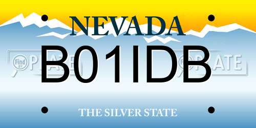 B01IDB Nevada License Plate