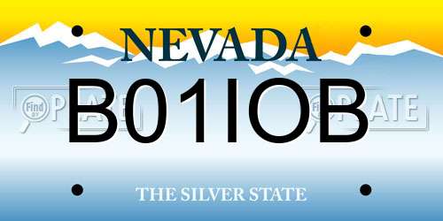 B01IOB Nevada License Plate