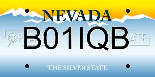 B01IQB Nevada License Plate