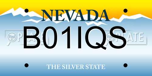 B01IQS Nevada License Plate