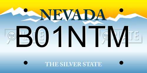 B01NTM Nevada License Plate