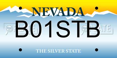 B01STB Nevada License Plate