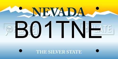 B01TNE Nevada License Plate