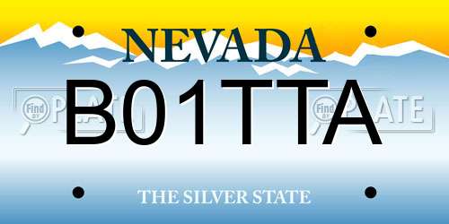 B01TTA Nevada License Plate