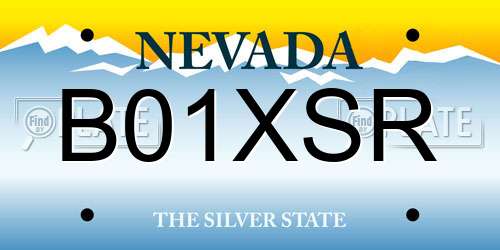 B01XSR Nevada License Plate