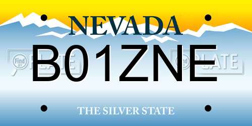 B01ZNE Nevada License Plate